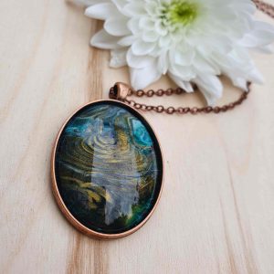 Oval Dipped Pendant (Antique Copper) Large -5